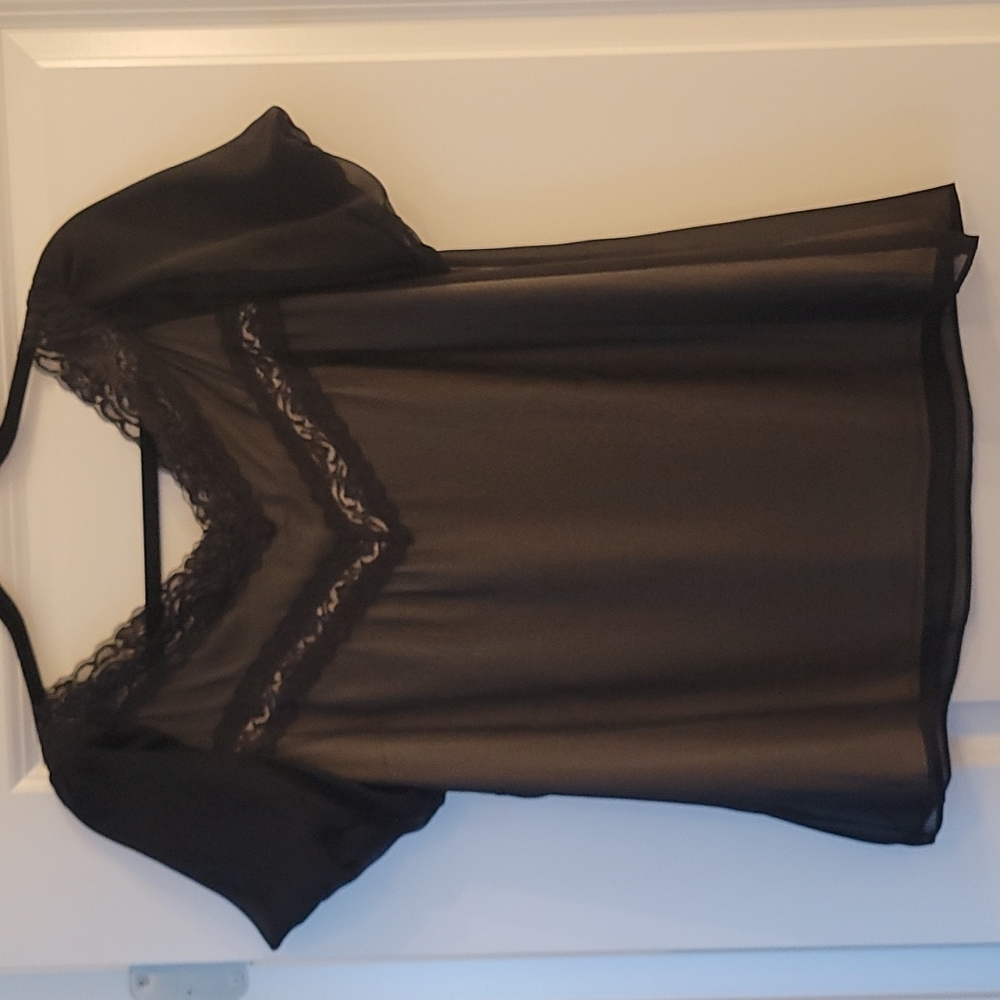 Sheer black blouse